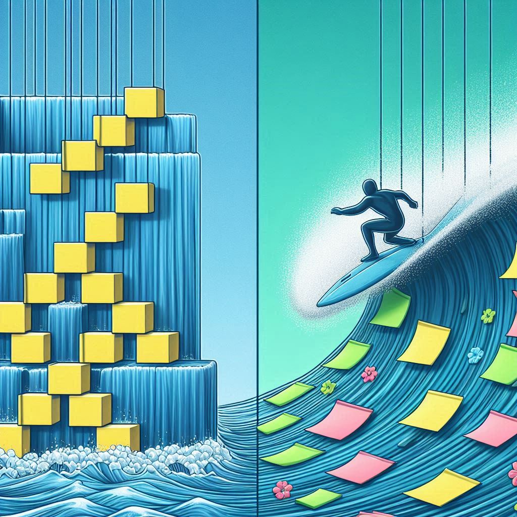 Waterfall VS Agile © AI Illustration