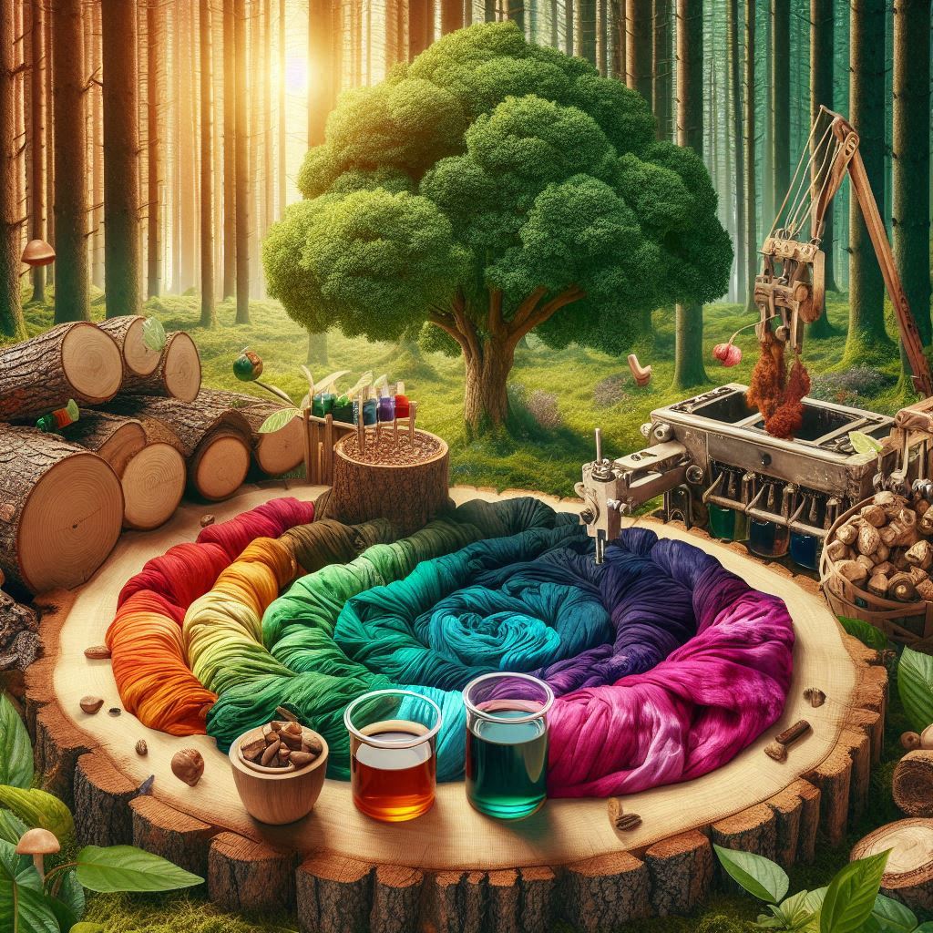 Transforming tree bark into environmentally friendly fabric dyes © AI Illustration