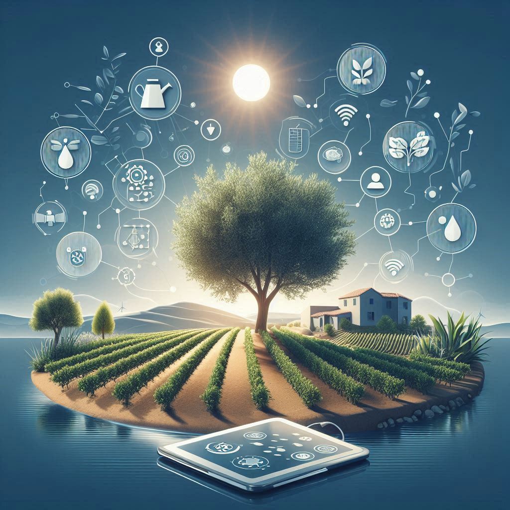 Innovative water management for Agriculture on the island of Crete © AI Illustration