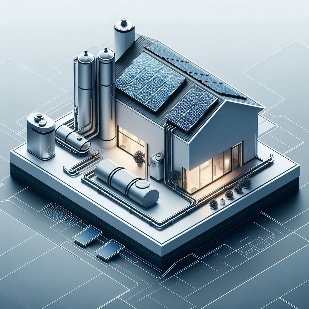 Hybrid Solar Energy system installed on a residential rooftop © AI Illustration