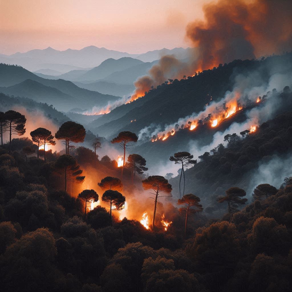 Wildfire scene © AI Illustration