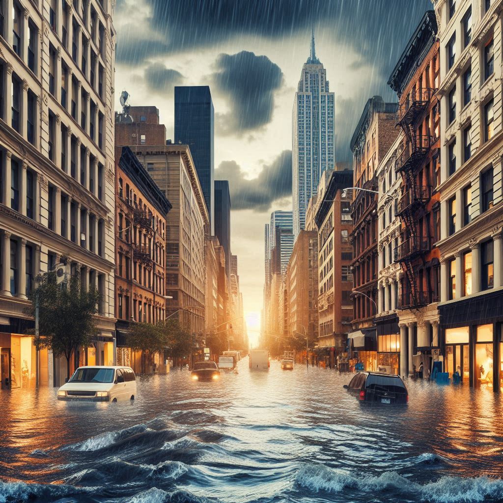 Urban Flood Scenario © AI Illustration