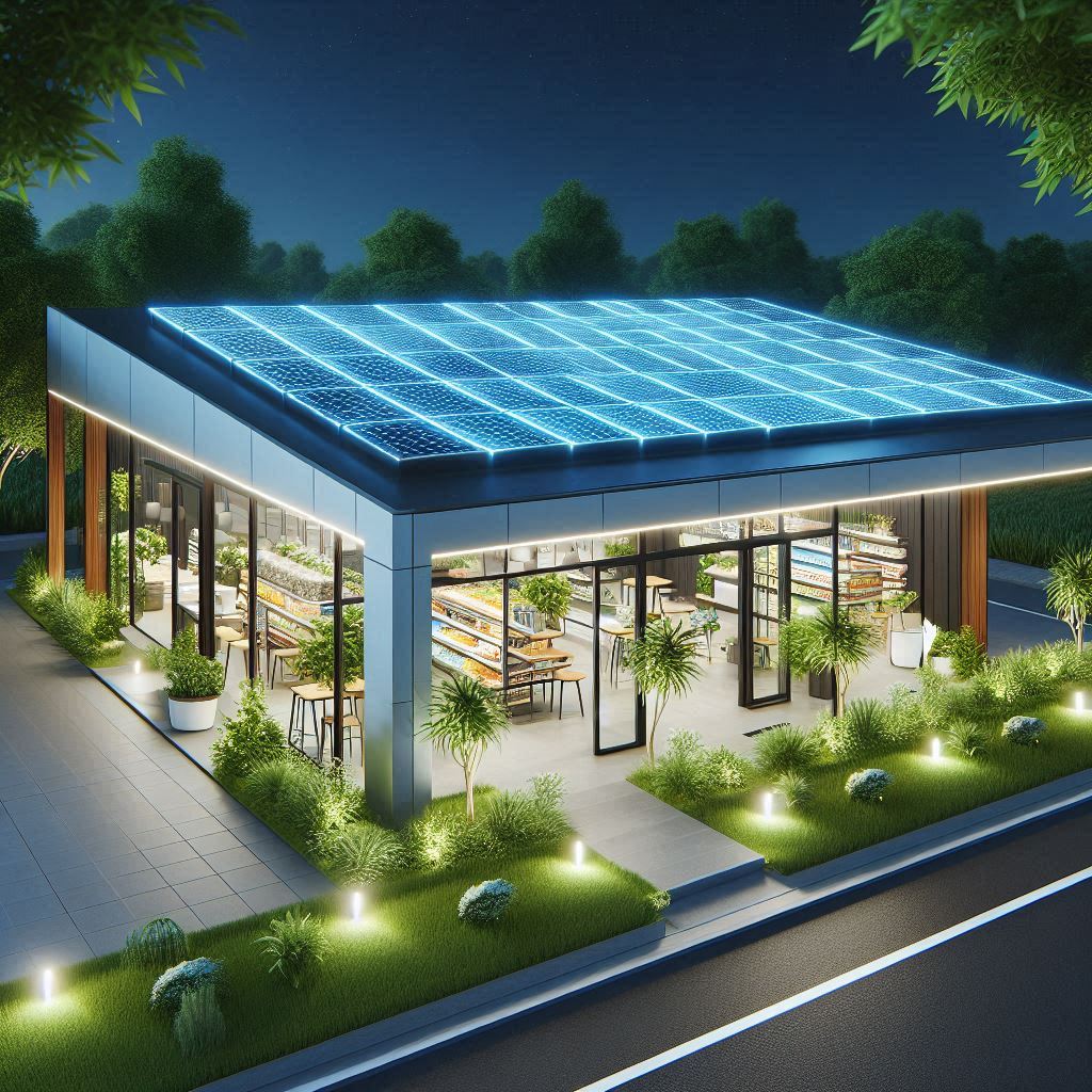 An energy-efficient food retail building © AI Illustration