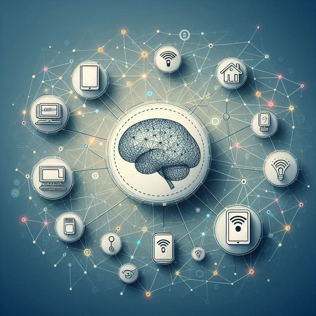 Network of Interconnected IoT Devices © AI Illustration