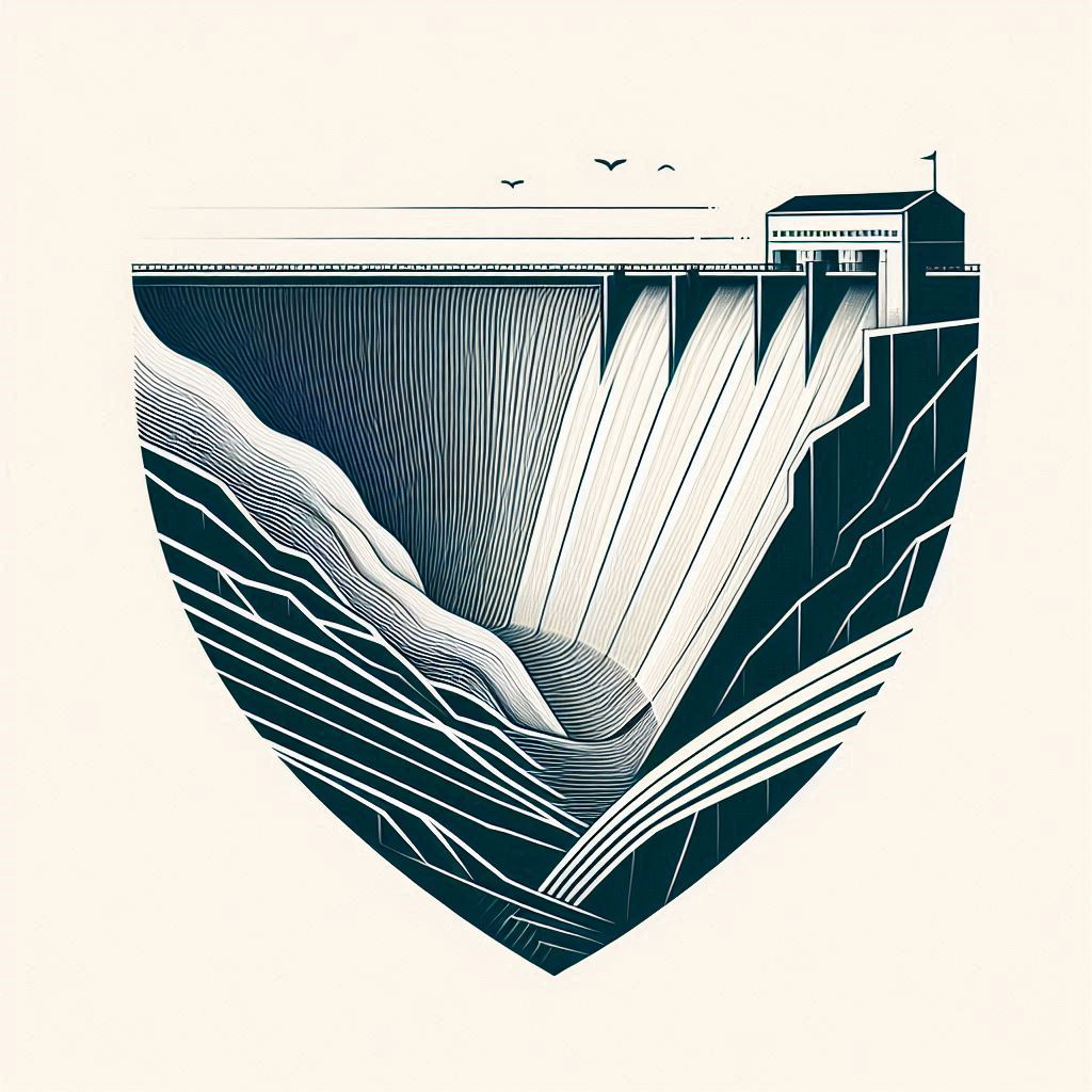 Arch Dam Foundation Stability © AI Illustration