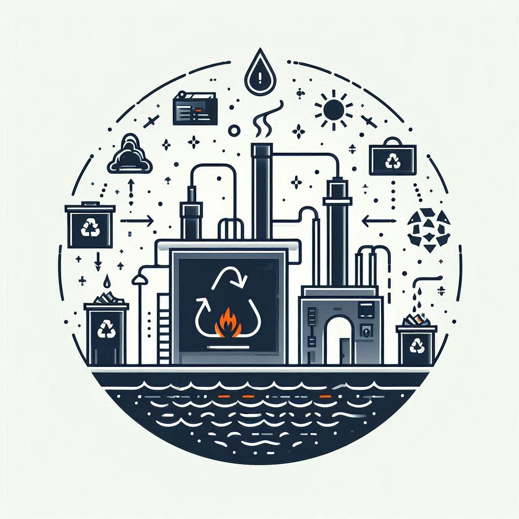 Small-Scale Industrial Pyrolysis Unit © AI Illustration