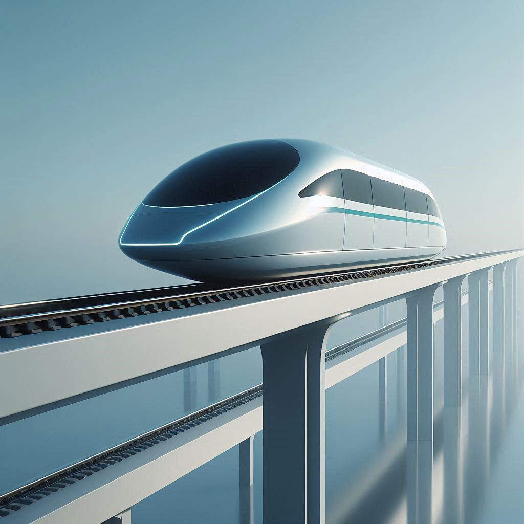 Futuristic Maglev train © AI Illustration