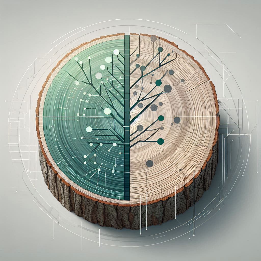 The Fusion of Technology and Forestry © AI Illustration