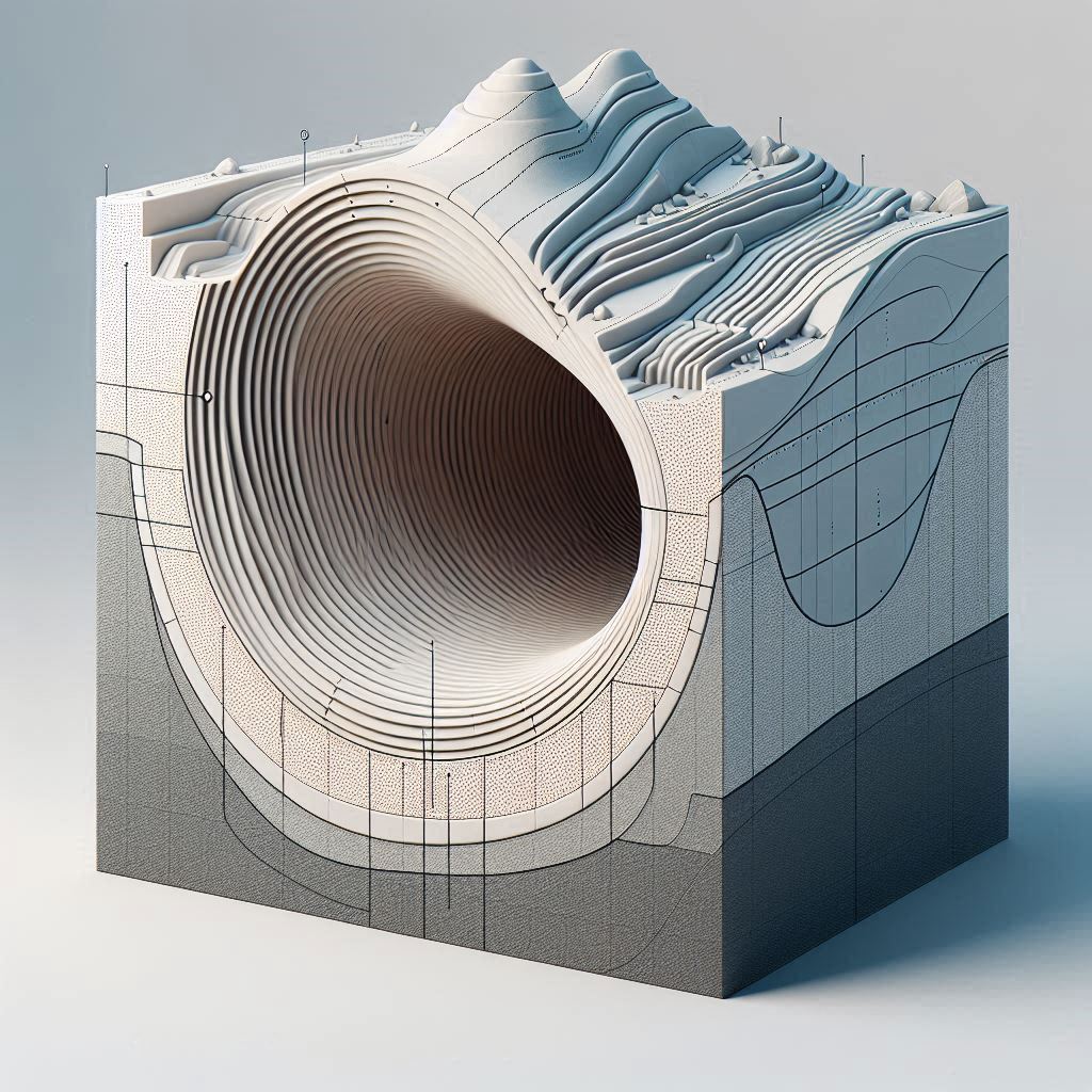 Cross-section of a Deep-buried Tunnel © AI Illustration