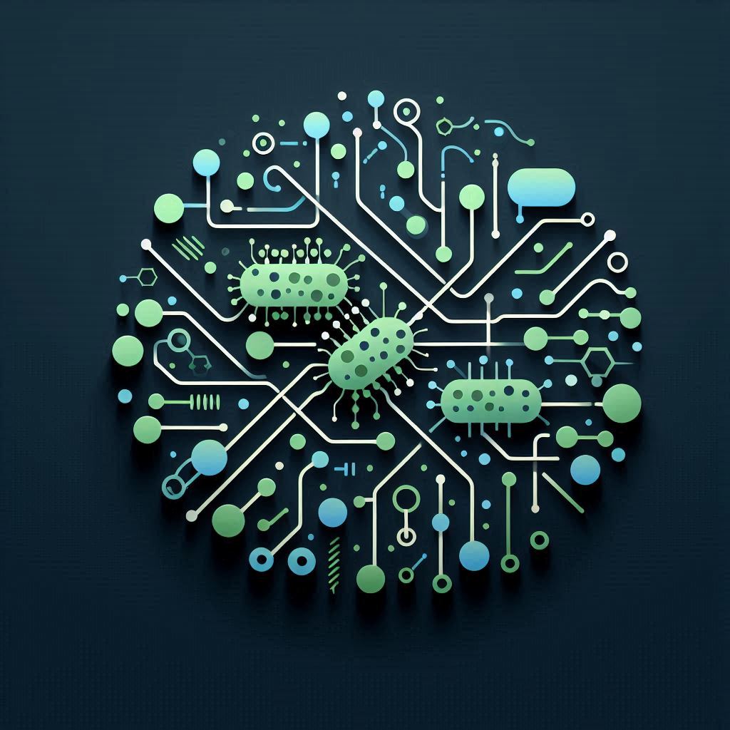 Biofilm Pattern Resembling a Network of Bacteria © AI Illustration