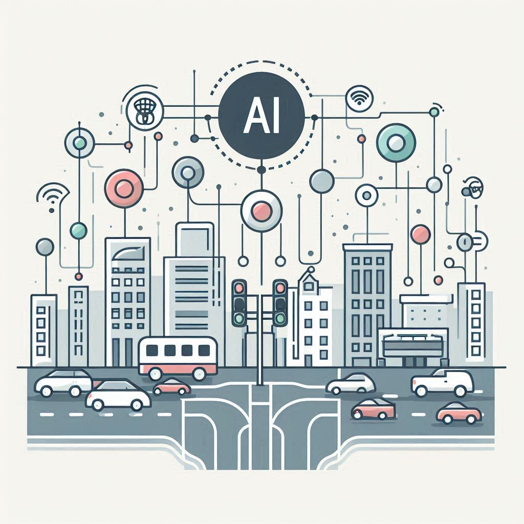 AI Elements Connected Traffic Lights © AI Illustration