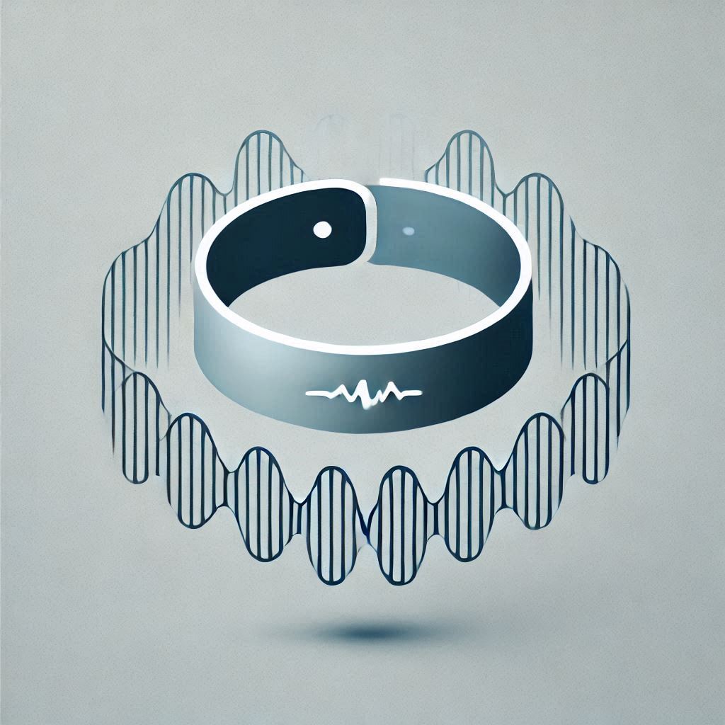 Wearable Wristband Emitting Data Signals © AI Illustration