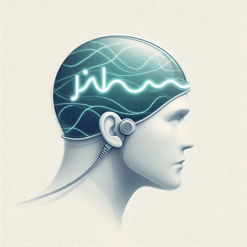 A Human Head Wearing an EEG Headset © AI Illustration