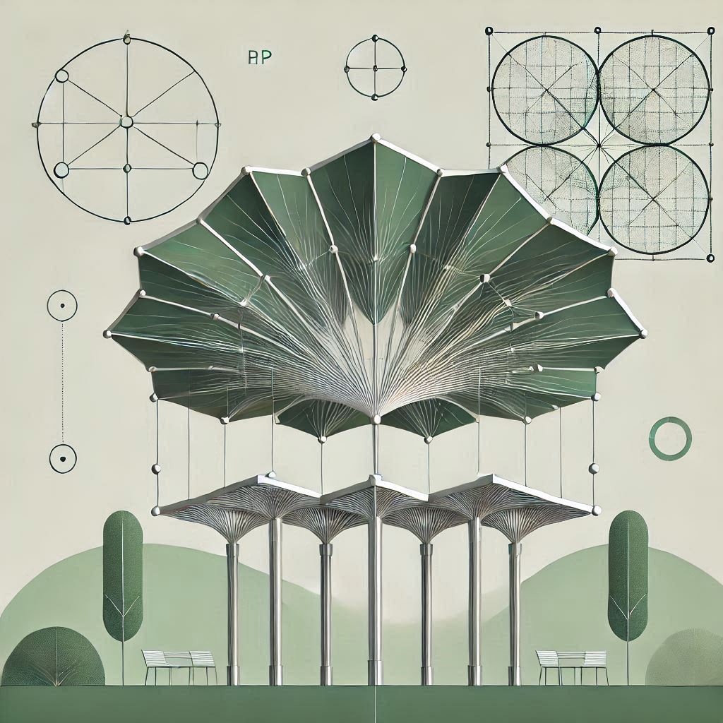 Steel Canopy with a Hyperbolic Paraboloid Design © AI Illustration