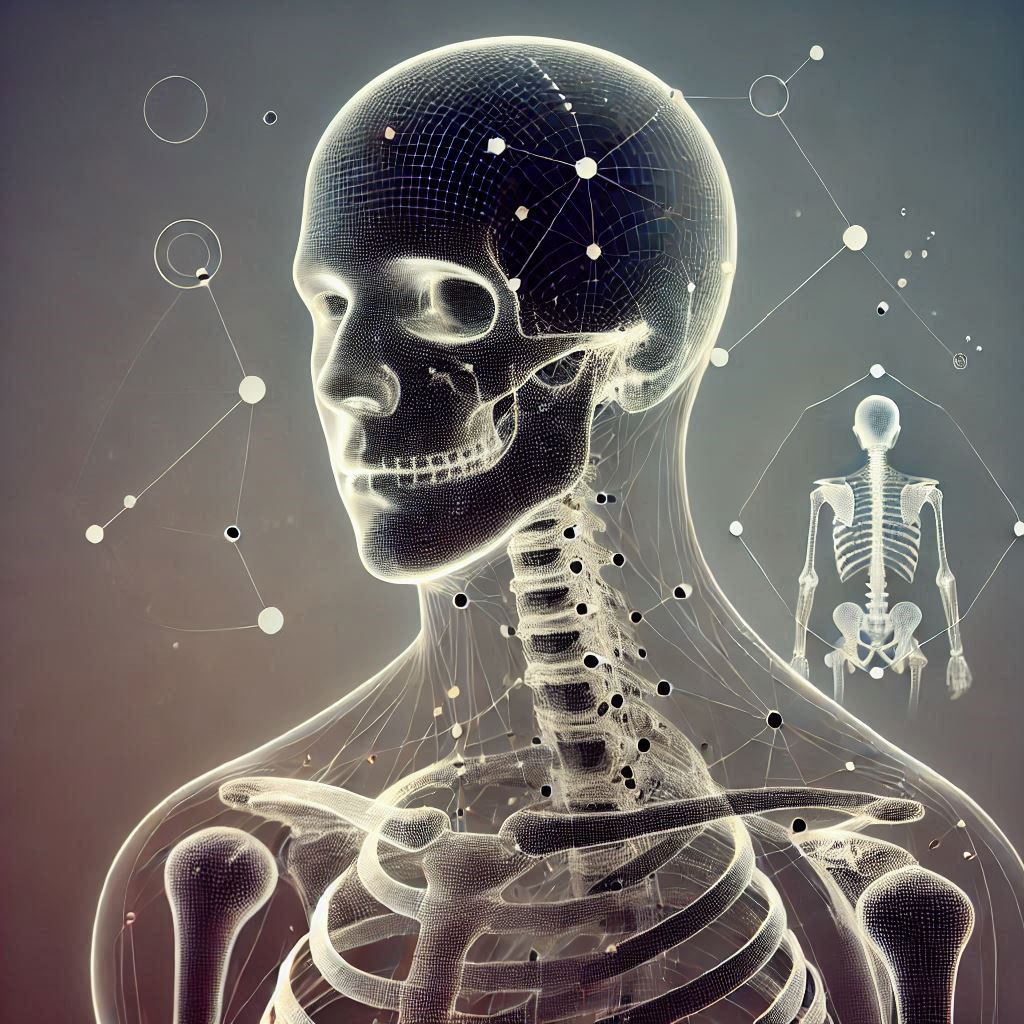 A Human Skeleton in 3D Space © AI Illustration