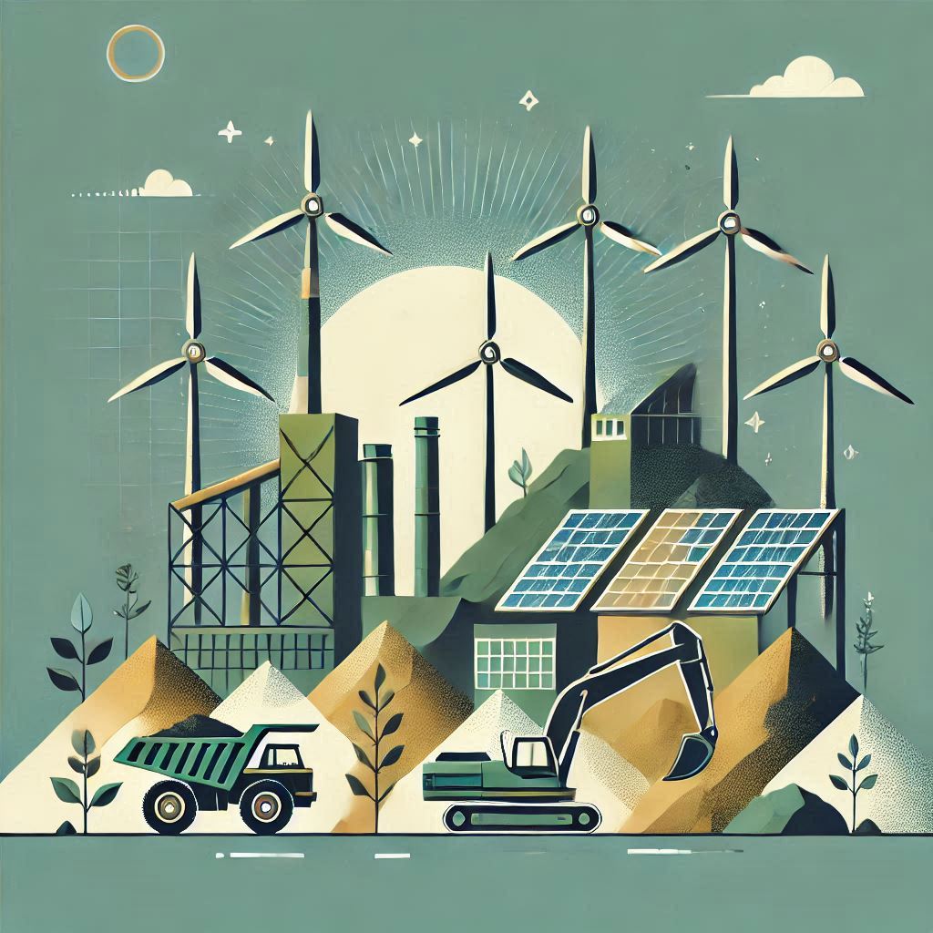 Illustration of A Sustainable Mining Site © AI Illustration