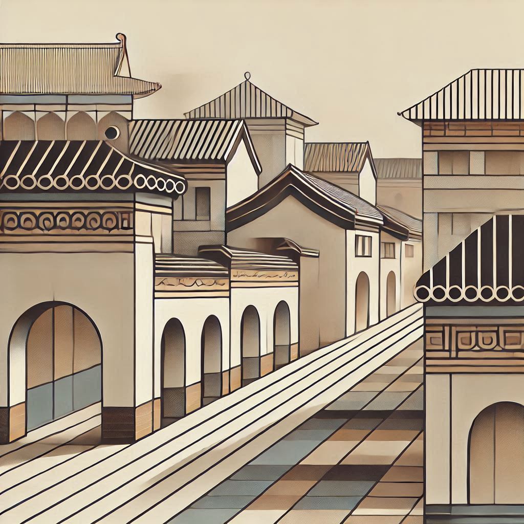 A Historic Street Blending Modern and Traditional Elements © AI Illustration