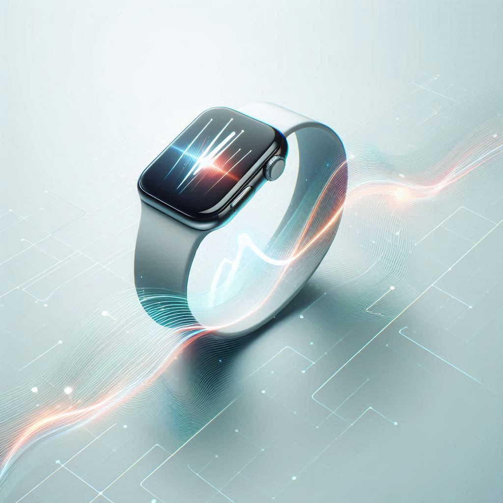 Smartwatch Emitting Motion Data Signals © AI Illustration