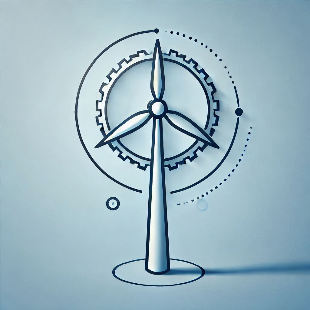 Illustration of a Wind Turbine with a Counter-Rotating Generator Concept © AI Illustration