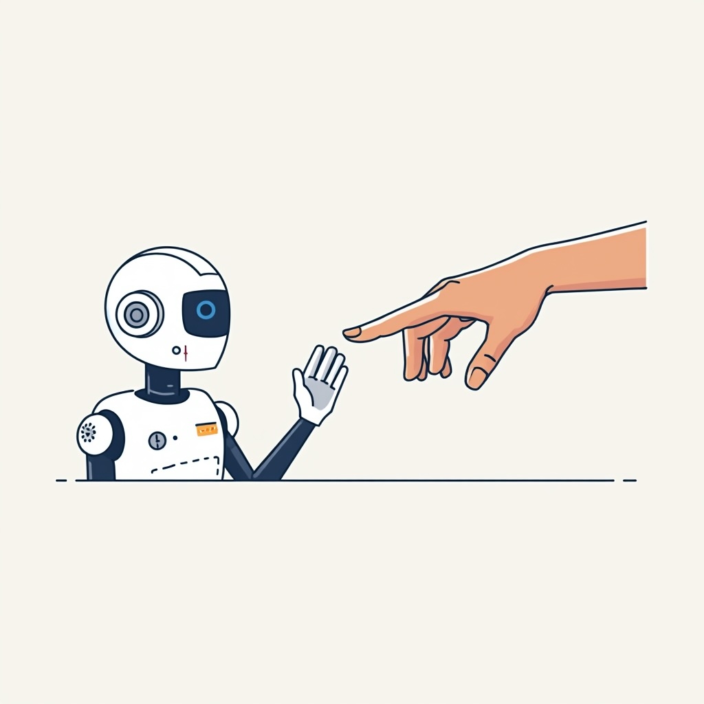 Collaboration Between Humans and Agentic AI © AI Illustration