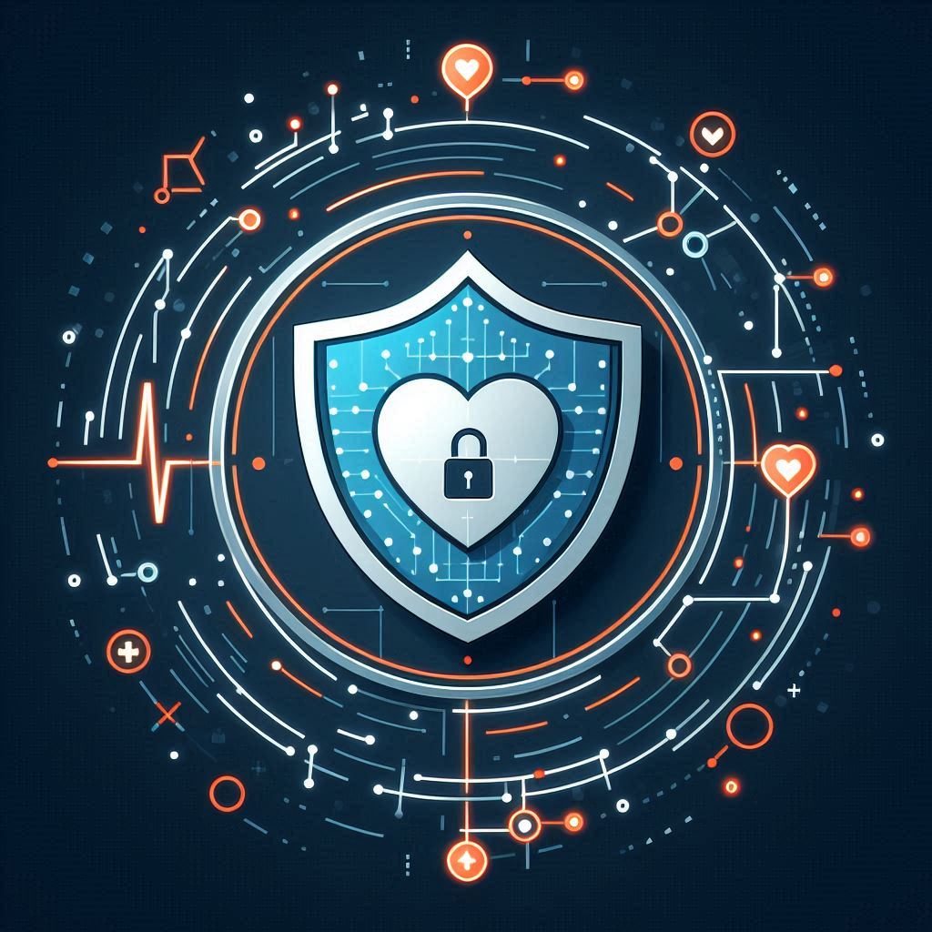 Healthcare AI System Protected by a Digital Shield © AI Illustration