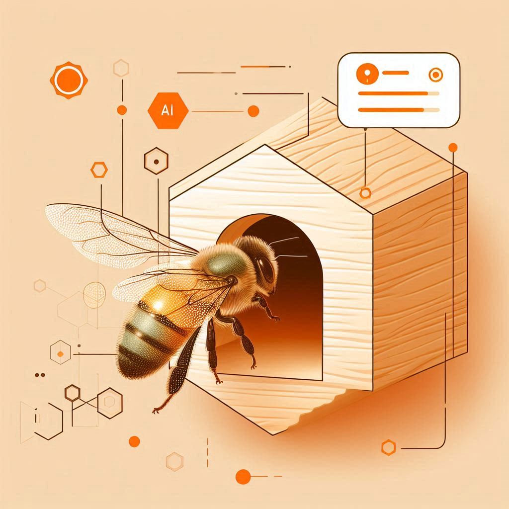 Beehive Entrance with AI Detection © AI Illustration