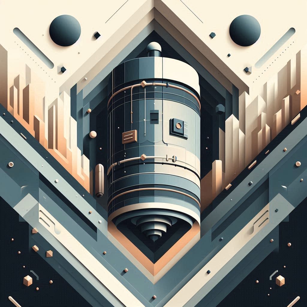 Illustration of a Vertical Cylindrical Underground Cavern Used for Compressed Air Energy Storage © AI Illustration