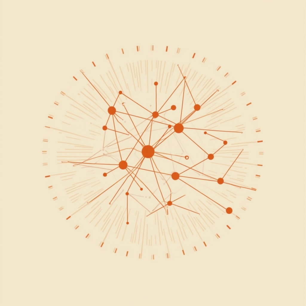 Illustration of Neural Network Diagram with Subtle Clock Glitch Effects © AI Illustration