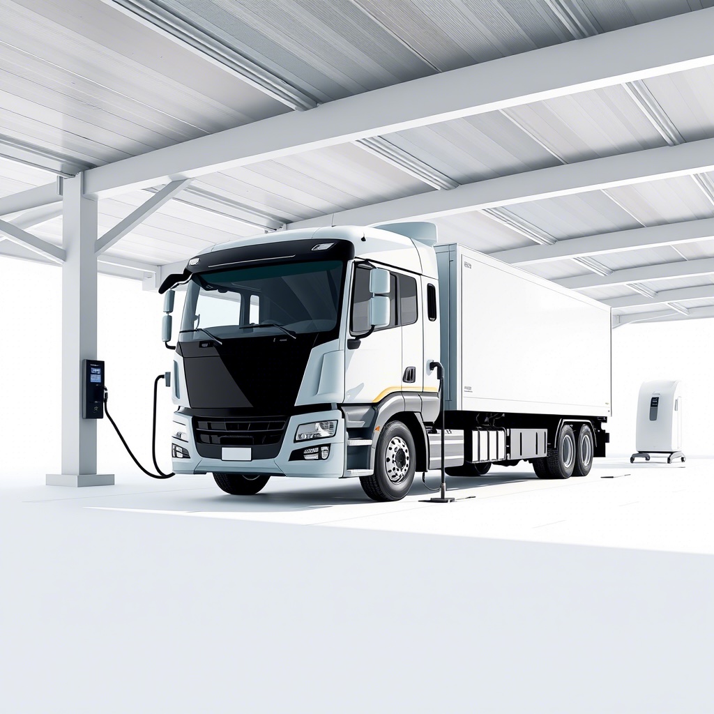 Electric Truck Charging © AI Illustration