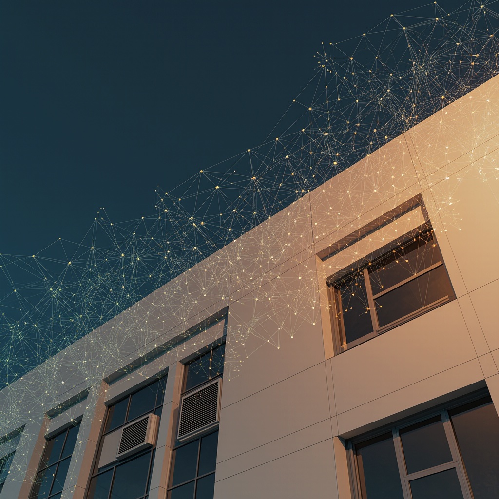 A Modern Office Building With Visible HVAC Units © AI Illustration