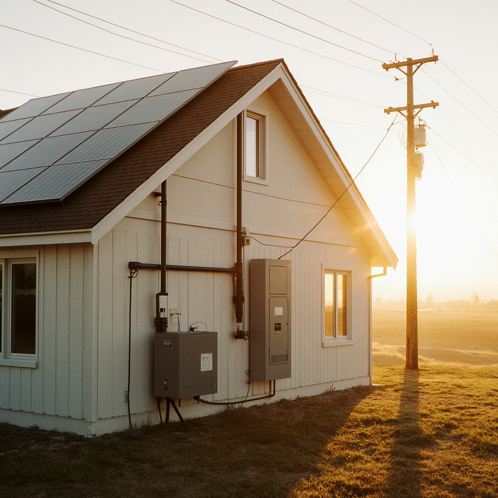 Micogrid Powering a House © AI Illustration