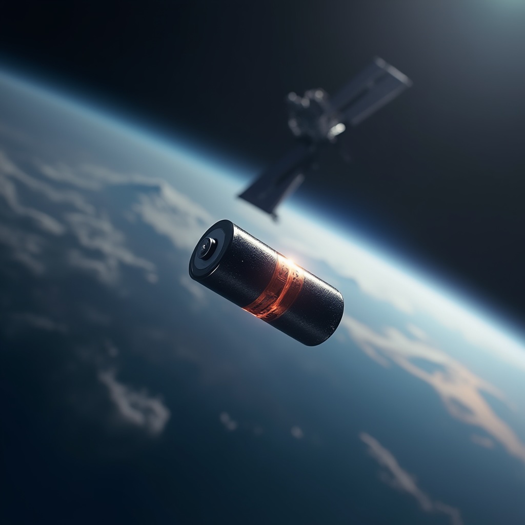 Battery Floating in Space © AI Illustration