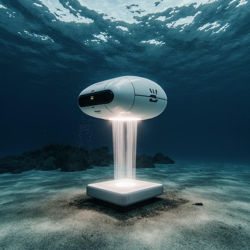 Wireless Power Transfer System for Autonomous Underwater Vehicles AUVs © AI Illustration