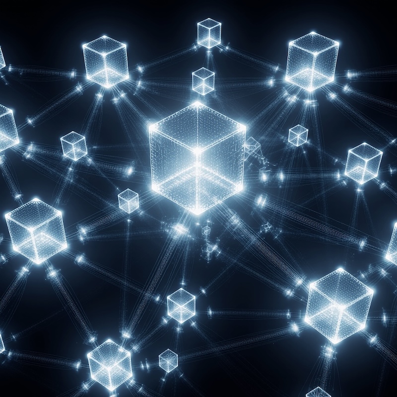 Exchanging Data Through A Blockchain Network © AI Illustration