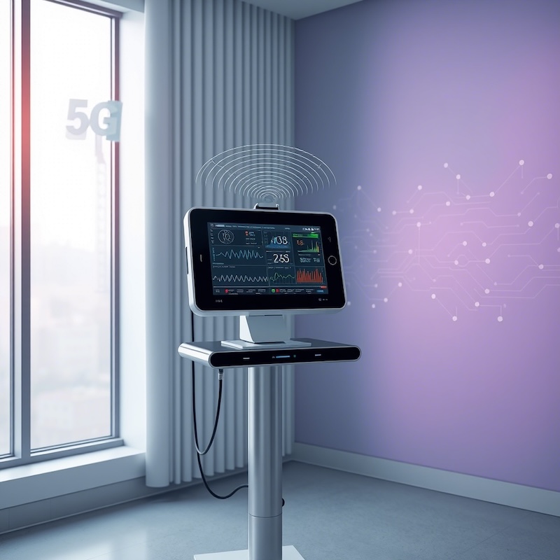 A Medical Device Connected to a 5G Antenna © AI Illustration