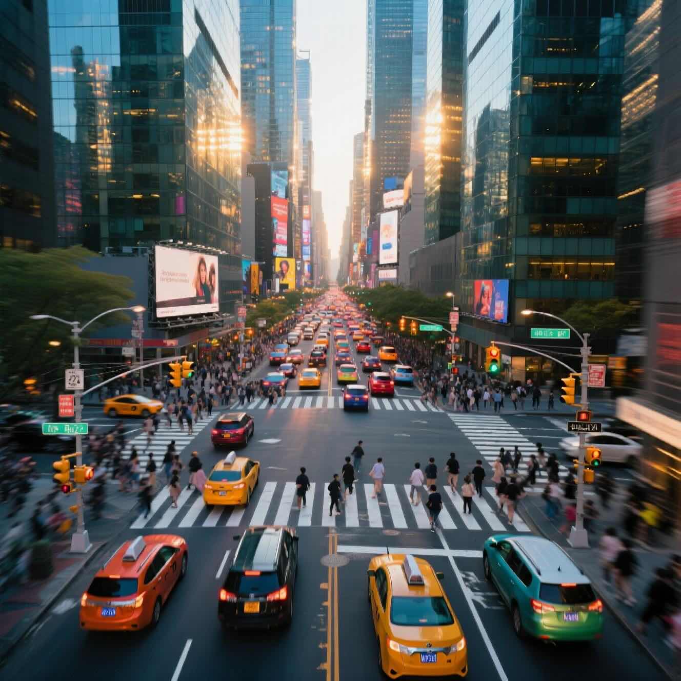 Illustration of Deploting Digital Twin in Intersection Traffic Management © AI Illustration