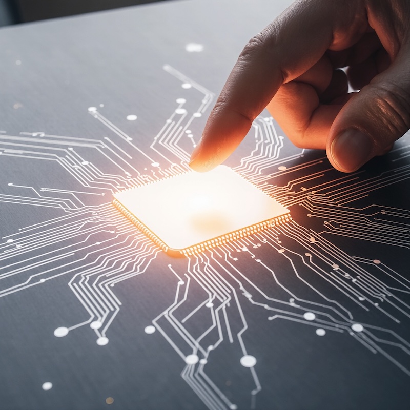 Machine Learning On Microchip © AI Illustration