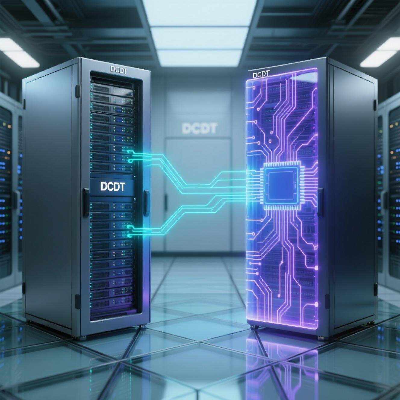 Data Center Digital Twin (High-Performance Computing) © AI Illustration