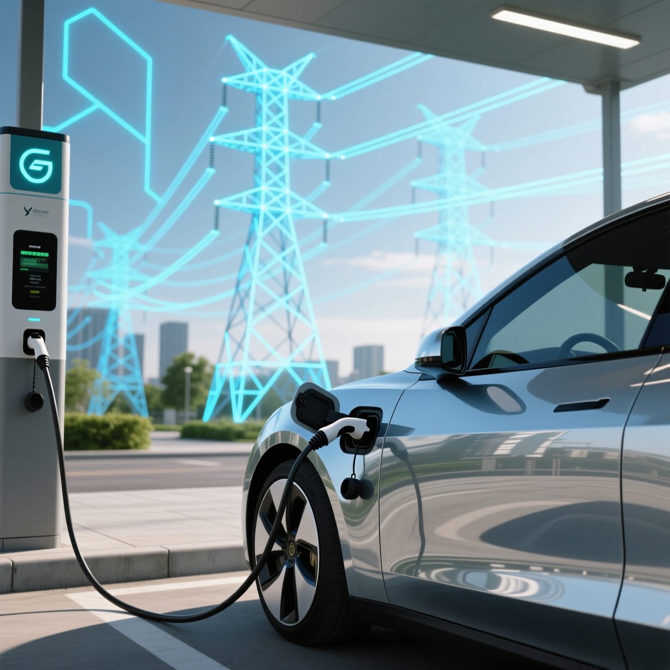 An Electric Vehicle Charging Infrestructure © AI Illustration