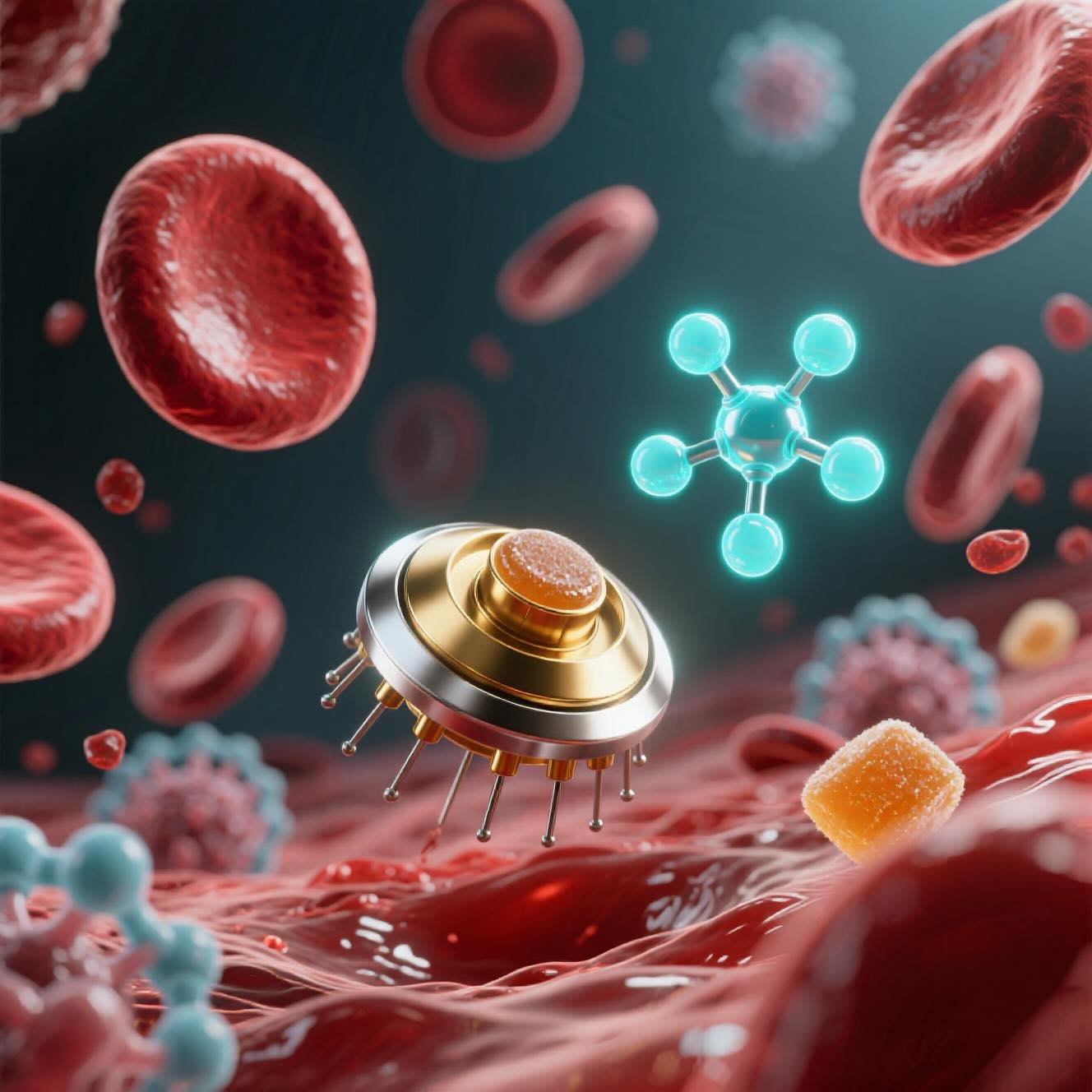 Glucose Biosensors Made of Nano Gold & Platinum © AI Illustration