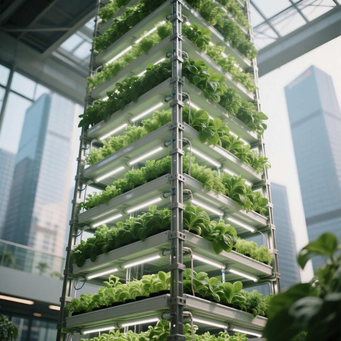 Vertical Farming in Modern City © AI Illustration