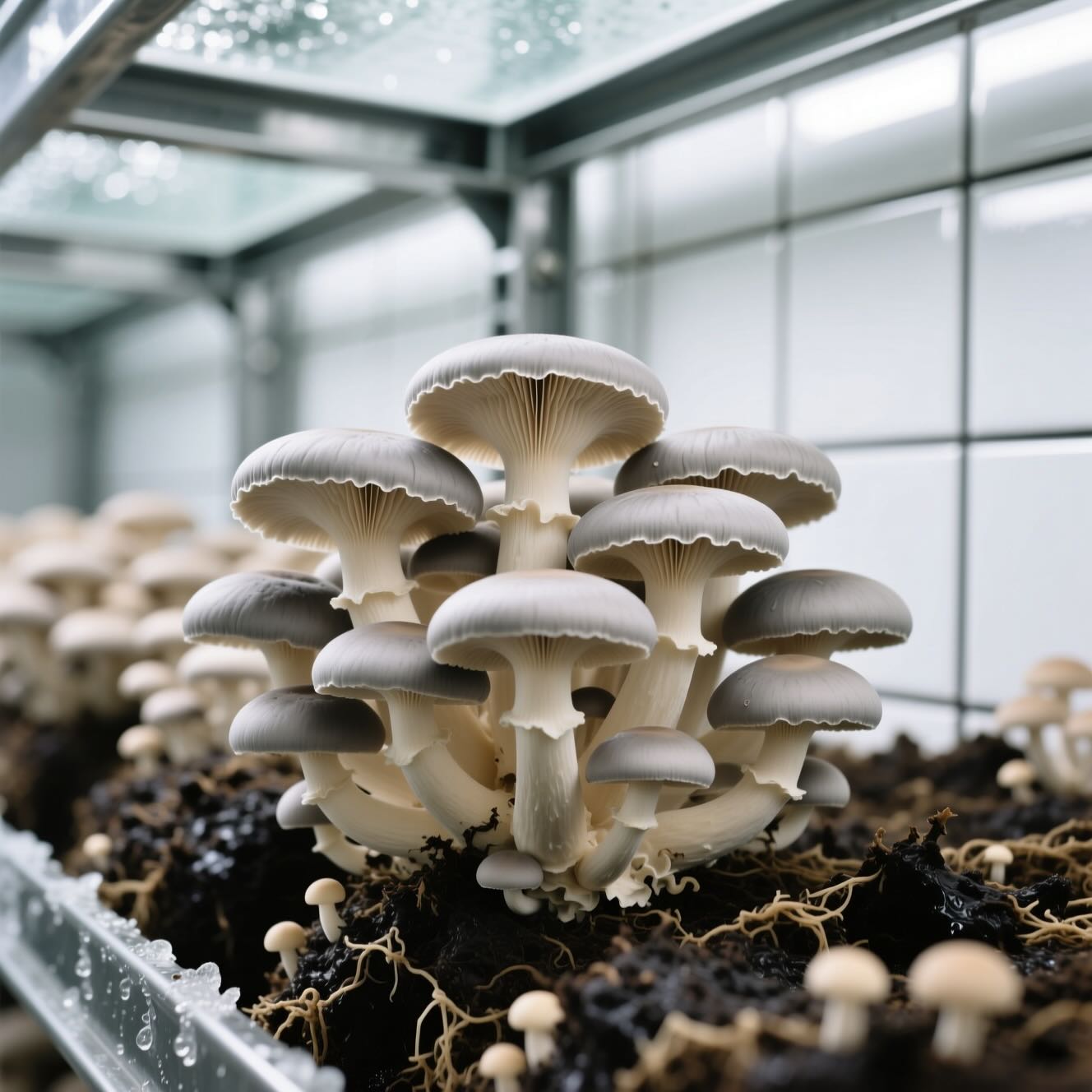 Oyster Mushrooms Cultivation © AI Illustration
