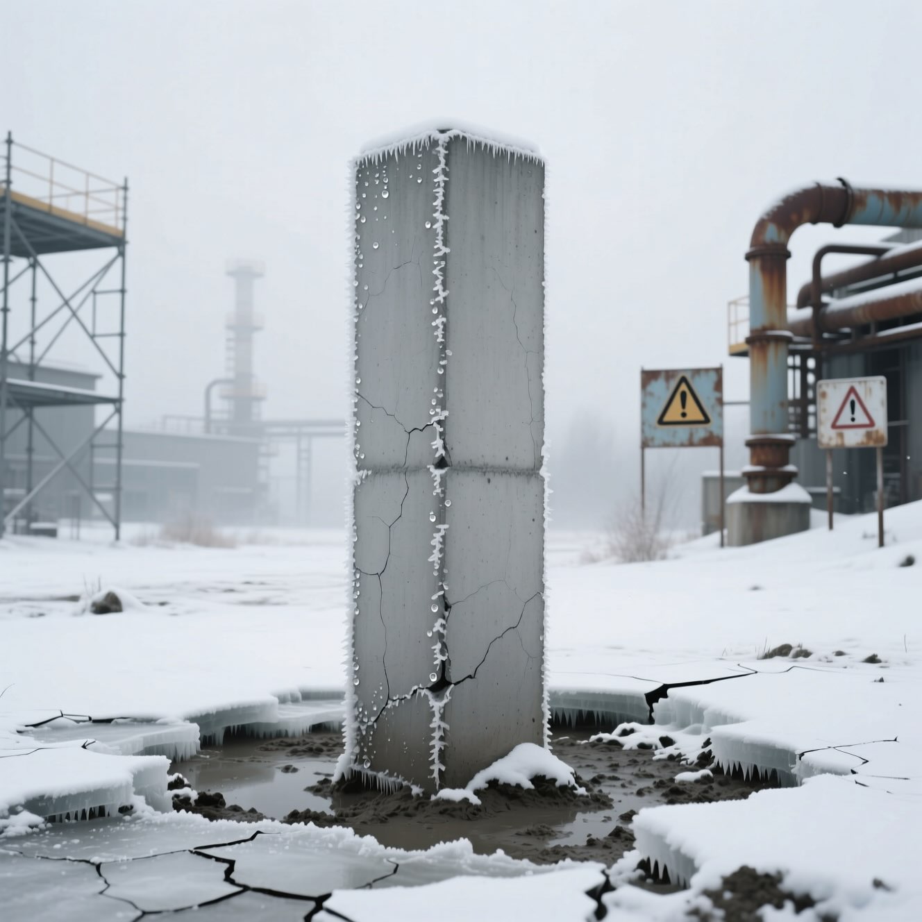 A Concrete Pile Foundation © AI Illustration