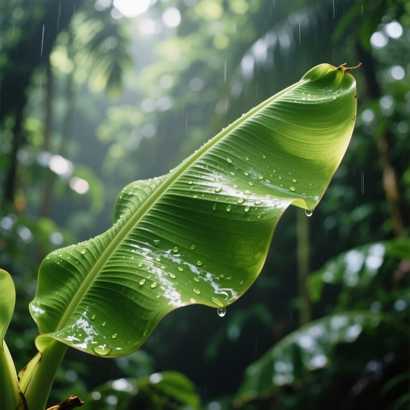 A Green Banana Leaf for Bioplastics and Biopolymers © AI Illustration
