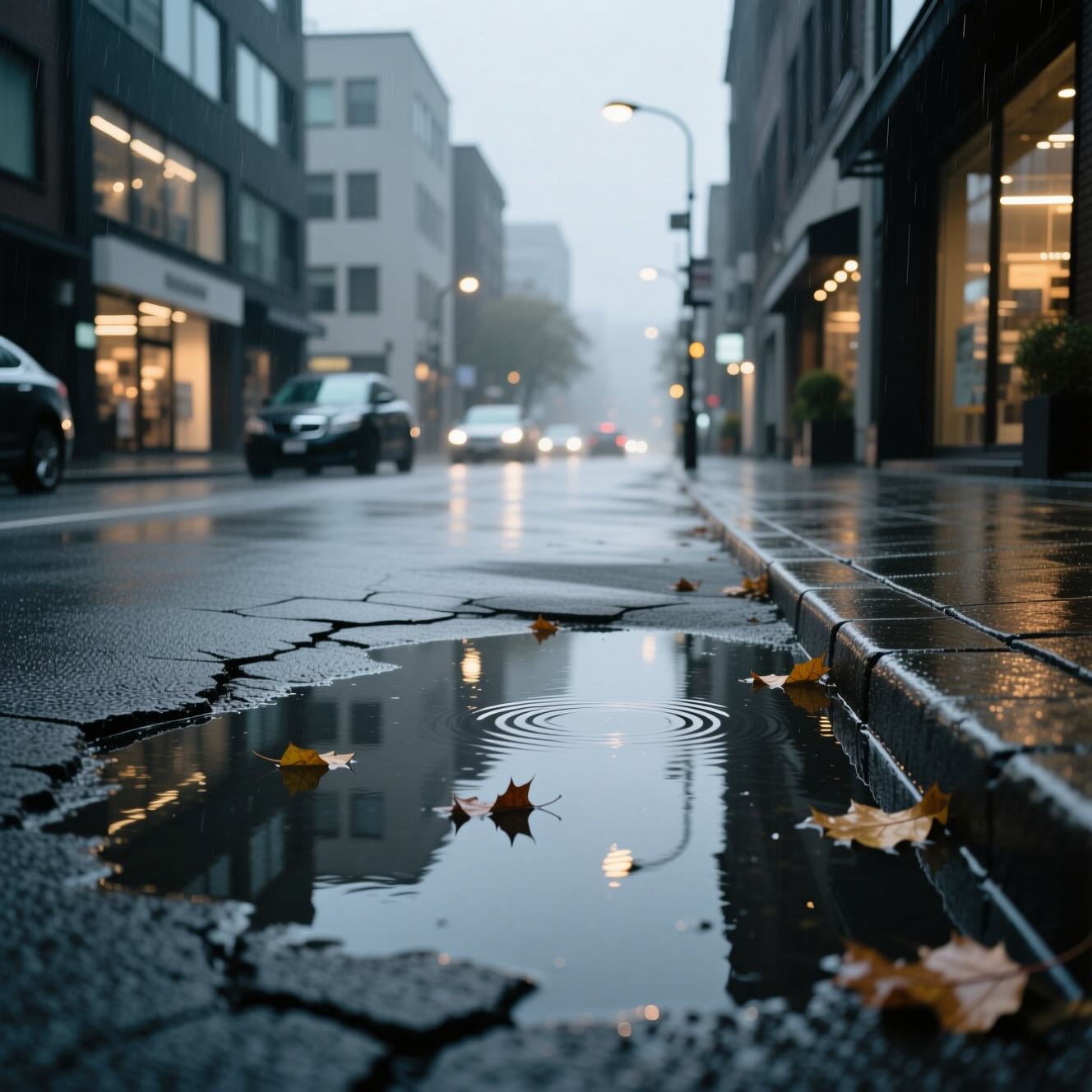 Simple Urban Scene for Early Flooding Warning © AI Illustration