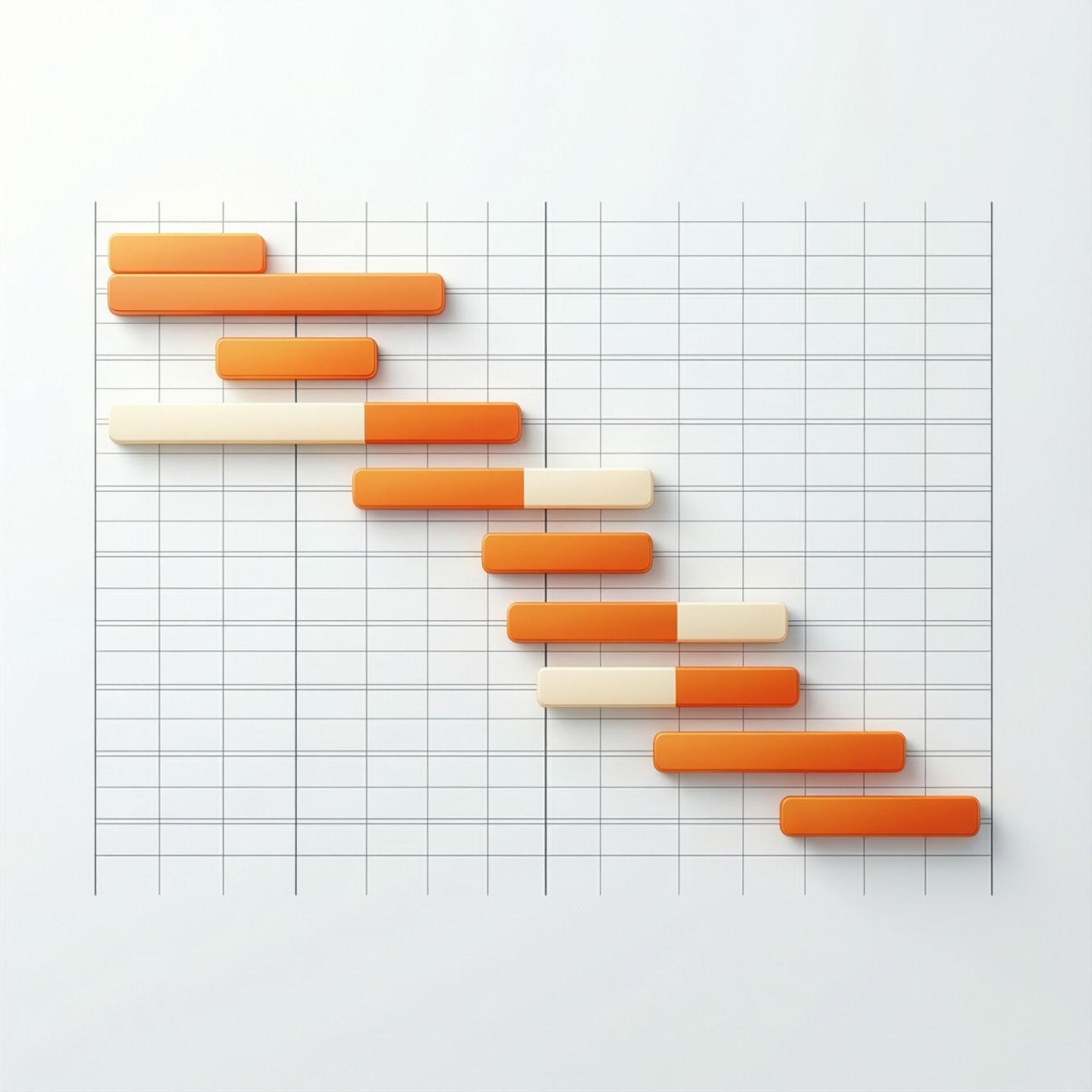 Minimalist Gantt Chart &copy; AI Illustration