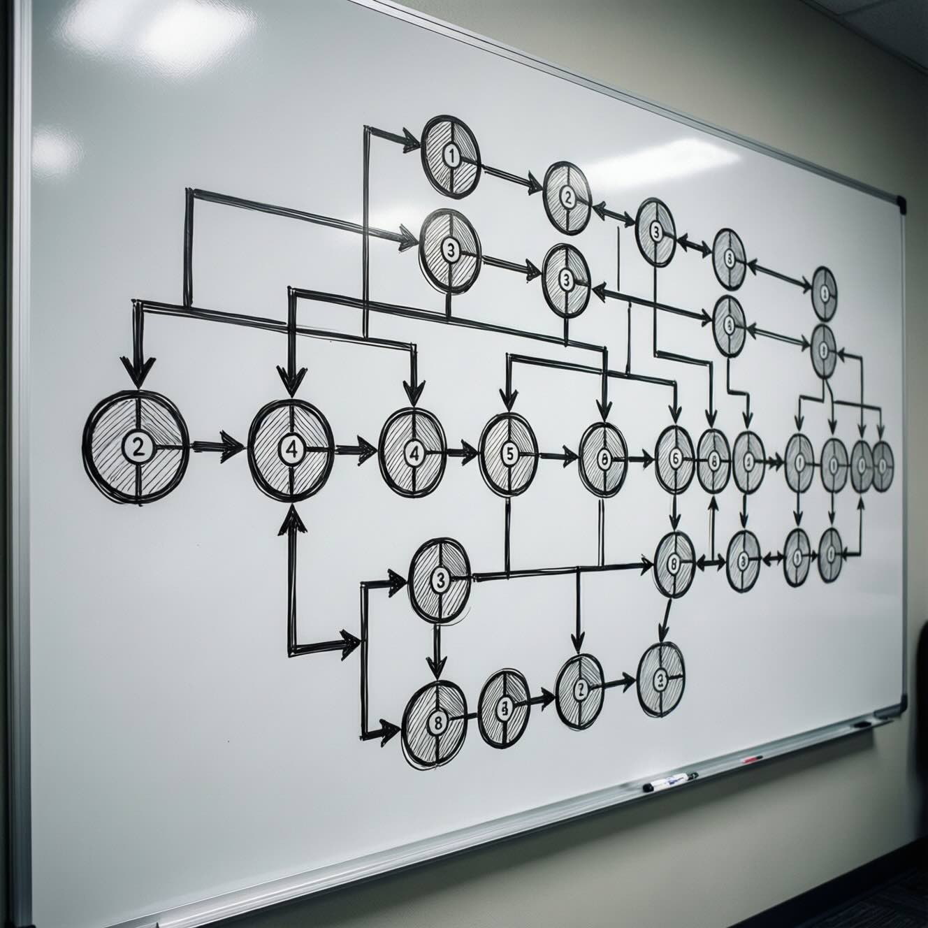 PERT Chart. Network Diagram &copy; AI Illustration