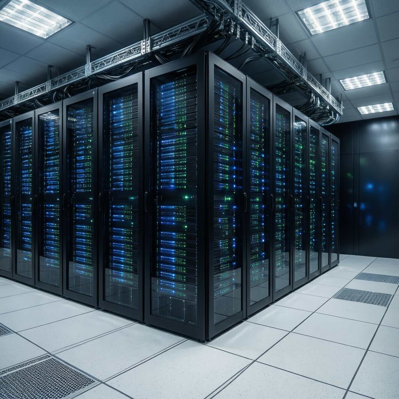 Data Center Server Room. Data Center Energy News &copy; AI Illustration